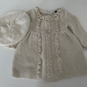 Janie and Jack Knit Dress and Hat Set